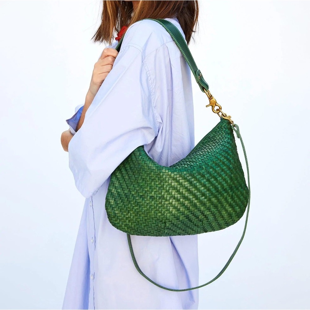Clare V. Moyen Messenger bag green woven